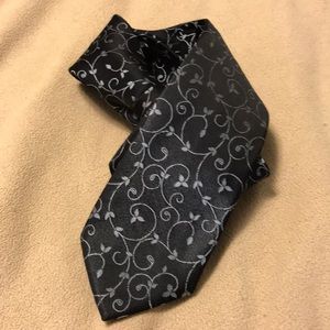 Dark Navy Floral Tie